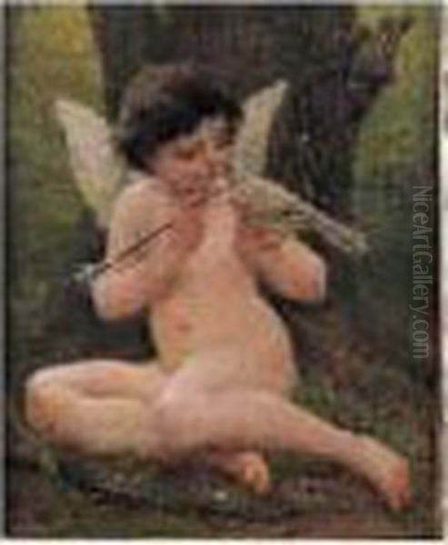 Cupidon A La Tourterelle Oil Painting by Lionel Noel Royer