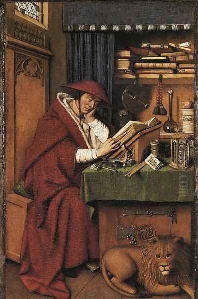 St Jerome 1442 Oil Painting by Jan Van Eyck