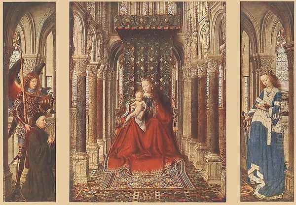 Small Triptych c. 1437 Oil Painting by Jan Van Eyck