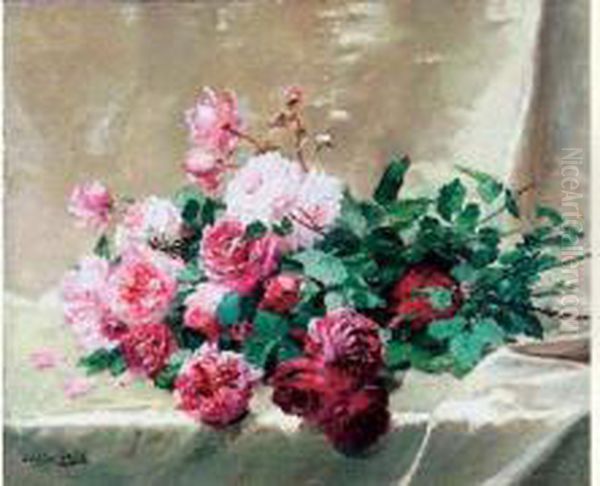 Bouquet De Roses Oil Painting by Dominique Rozier