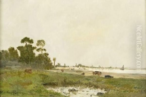 Paysage En Bord De Mer Oil Painting by Jules Rozier