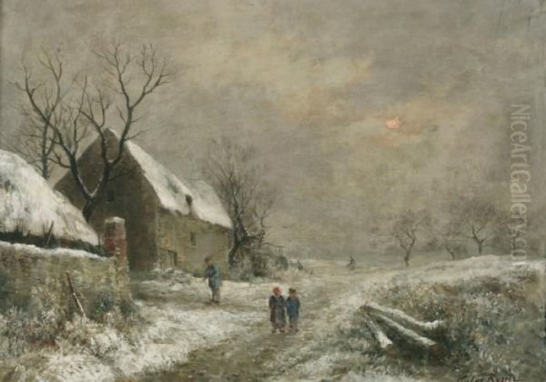 Paysage Sous La Neige Oil Painting by Jules Rozier