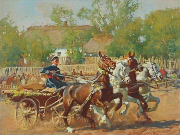 Horseman Oil Painting by Zygmunt Rozwadowski