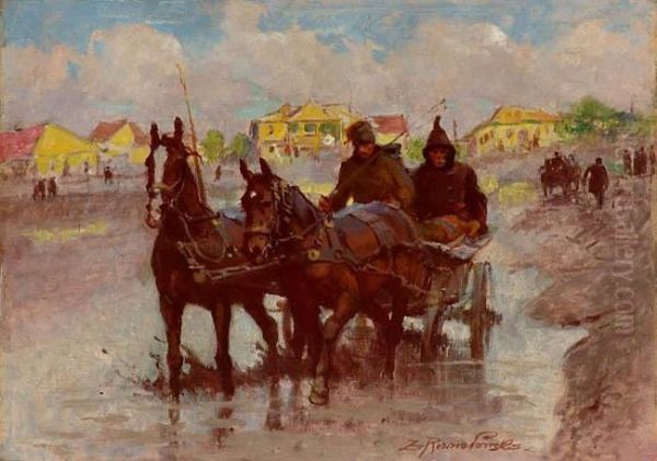 Na Drodze Oil Painting by Zygmunt Rozwadowski