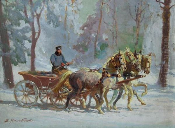 Czworka Oil Painting by Zygmunt Rozwadowski