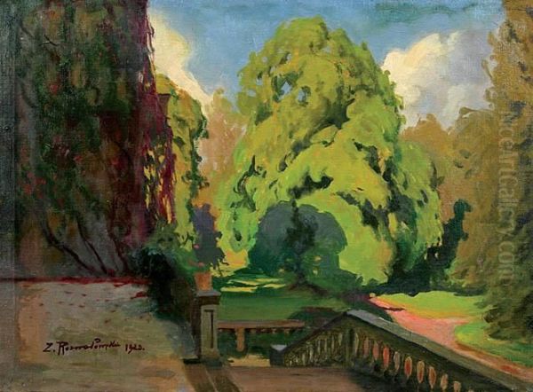 Park Na Woli Justowskiej Oil Painting by Zygmunt Rozwadowski