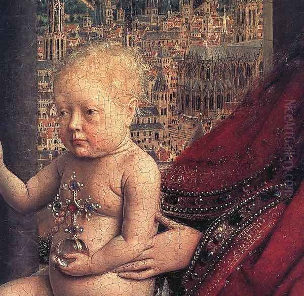 The Virgin of Chancellor Rolin (detail 2) 1435 Oil Painting by Jan Van Eyck