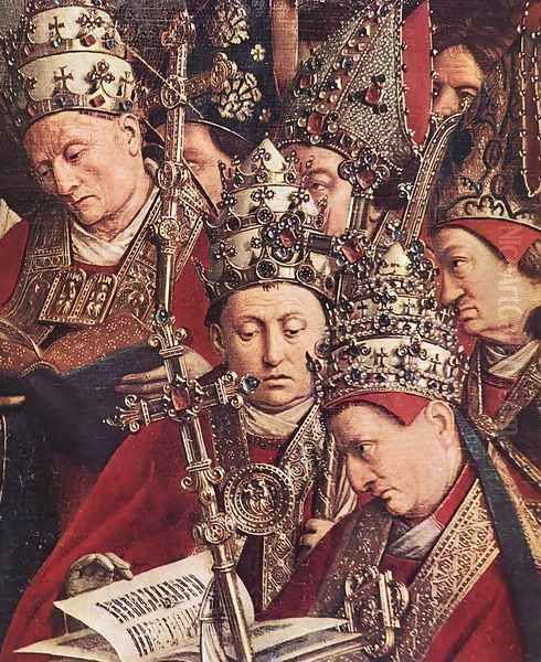 The Ghent Altarpiece- Adoration of the Lamb (detail 8) 1425-29 Oil Painting by Jan Van Eyck