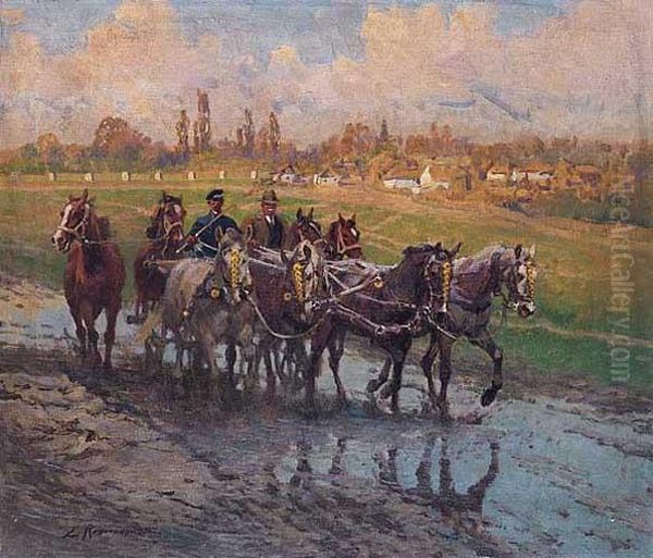 Zaprzeg Dworski Oil Painting by Zygmunt Rozwadowski