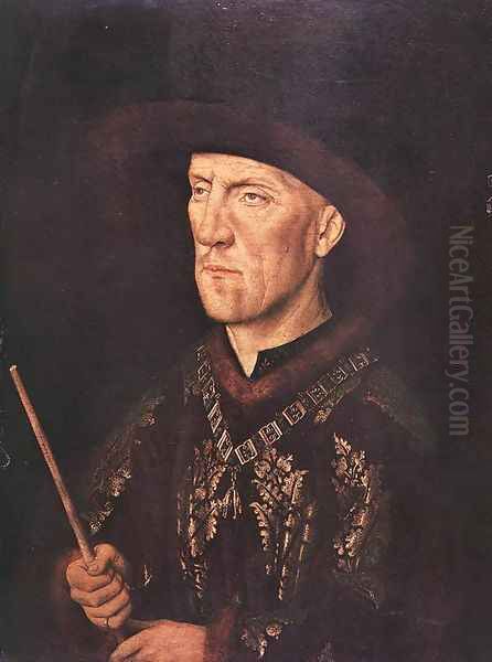 Portrait of Baudouin de Lannoy c. 1435 Oil Painting by Jan Van Eyck