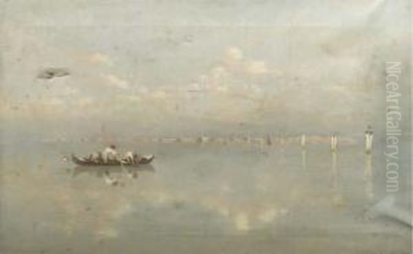 Early Morning On The Laguna, Venice Oil Painting by Franz Leo Ruben