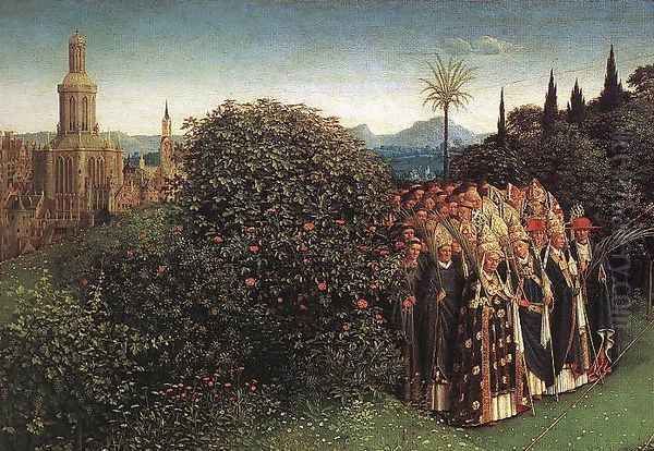 The Ghent Altarpiece- Adoration of the Lamb (detail 5) 1425-29 Oil Painting by Jan Van Eyck