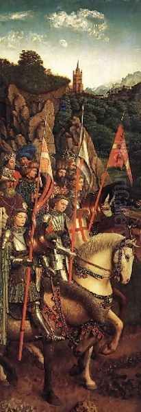 The Ghent Altarpiece The Soldiers Of Christ Oil Painting by Jan Van Eyck