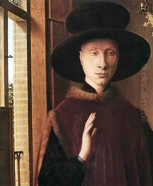 Portrait of Giovanni Arnolfini and his Wife (detail 1) 1434 Oil Painting by Jan Van Eyck