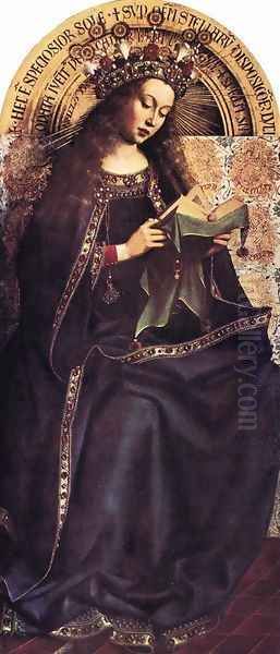 The Ghent Altarpiece- Virgin Mary 1426-29 Oil Painting by Jan Van Eyck