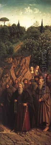 The Ghent Altarpiece- The Holy Hermits 1427-30 Oil Painting by Jan Van Eyck