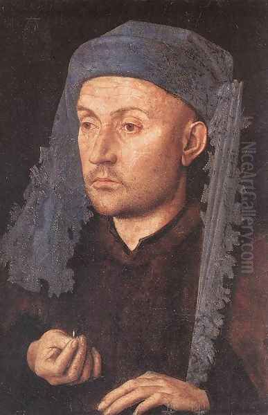 Portrait of a Goldsmith (Man with Ring) Oil Painting by Jan Van Eyck