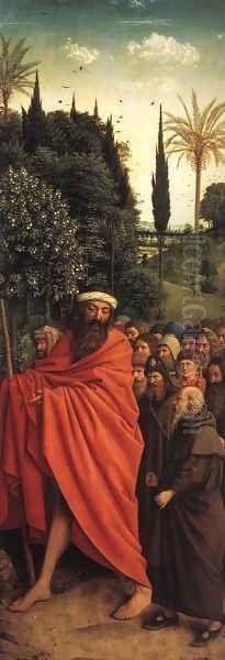 The Ghent Altarpiece- The Holy Pilgrims 1427-30 Oil Painting by Jan Van Eyck