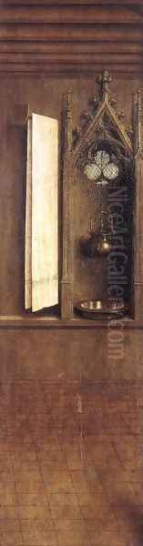 The Ghent Altarpiece- Niche with Wash Basin 1432 Oil Painting by Jan Van Eyck