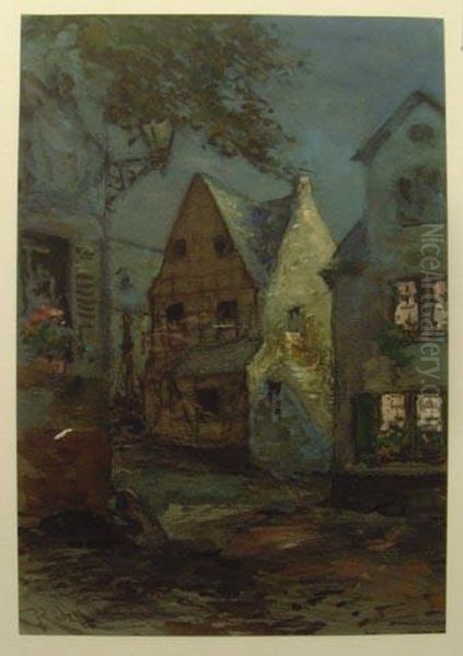 Amtshaus In Monreal/eifel Oil Painting by Carl Rudell