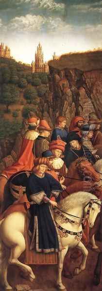 The Ghent Altarpiece- The Just Judges 1427-30 Oil Painting by Jan Van Eyck