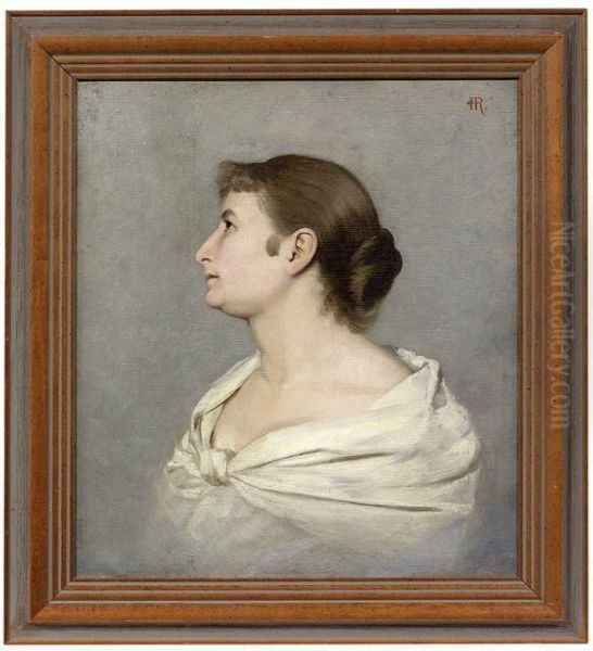 Portrait Der Ehefrau Elisa Rudisuhli, Geb Oil Painting by Hermann Traugott Rudisuhli