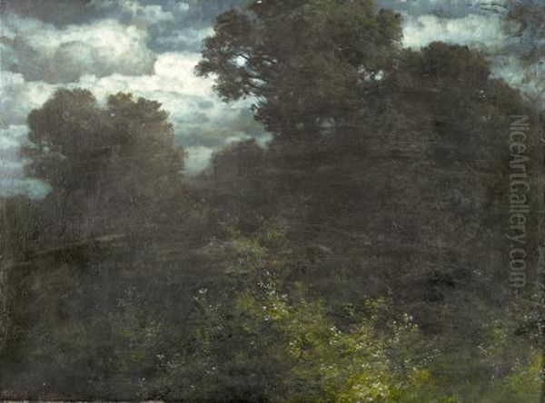 Waldstuck In Nachtlichem Licht. Oil Painting by Hermann Traugott Rudisuhli