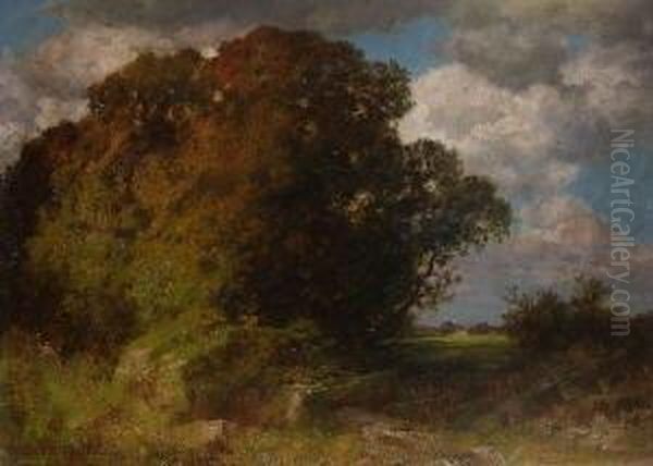 Fruhherbstliche
 Landschaft Oil Painting by Hermann Traugott Rudisuhli