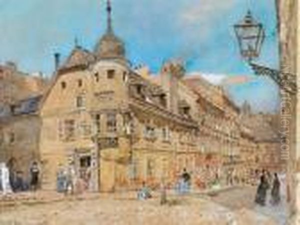 Das Faszieherhaus Am Spittelberg Oil Painting by Rudolf Ritter von Alt