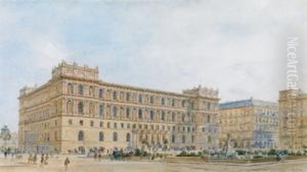 Theophil Hansen Accademia Di Arti Figurative Di Vienna Oil Painting by Rudolf Ritter von Alt