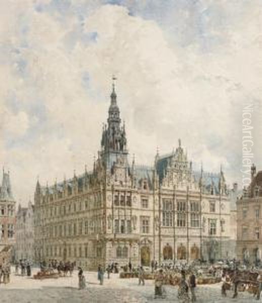 Guildhall Oil Painting by Rudolf Ritter von Alt