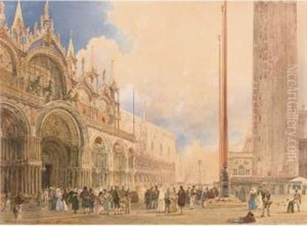 Chiesa Di San Marco, Venice Oil Painting by Rudolf Ritter von Alt