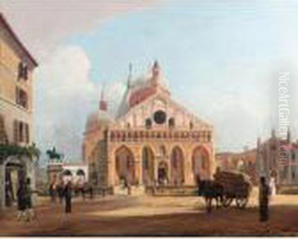 La Basilica Di Sant' Antonio, Padua Oil Painting by Rudolf Ritter von Alt