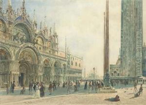 St. Mark's, Venice Oil Painting by Rudolf Ritter von Alt