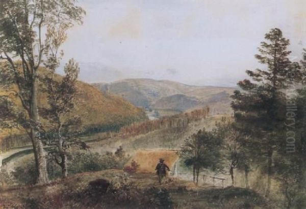 Blick Von Der Bellaria Beim Schloss Gratz In Das Zimbowitzer Tal Oil Painting by Rudolf Ritter von Alt