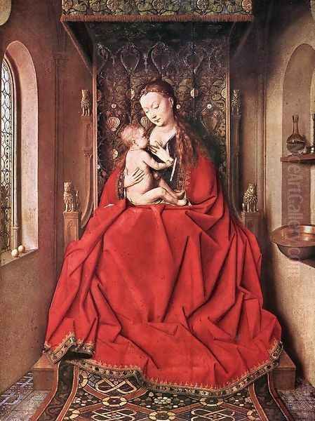 Suckling Madonna Enthroned Oil Painting by Jan Van Eyck