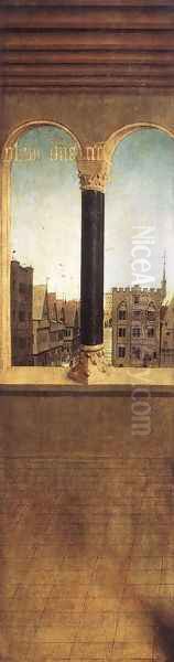 The Ghent Altarpiece- Arched Window with a View 1432 Oil Painting by Jan Van Eyck