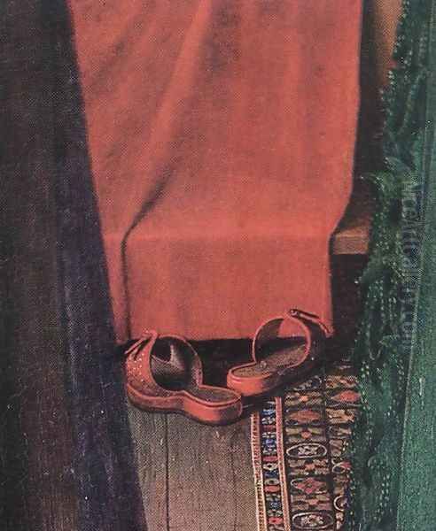 Portrait of Giovanni Arnolfini and his Wife (detail 8) 1434 Oil Painting by Jan Van Eyck