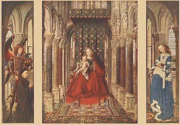 Full View Oil Painting by Jan Van Eyck