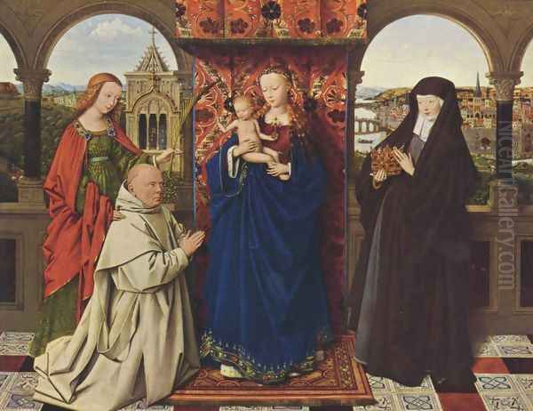 The Madonna with the Carthusians Oil Painting by Jan Van Eyck