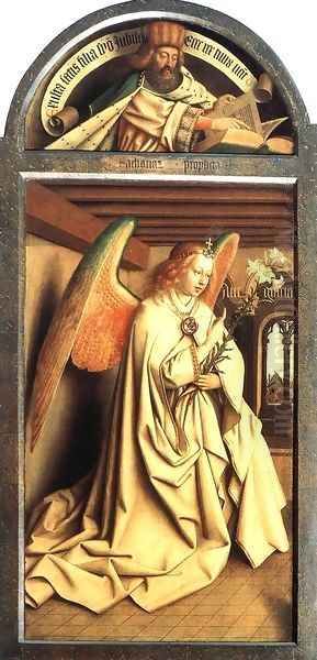 The Ghent Altarpiece Prophet Zacharias; Angel of the Annunciation Oil Painting by Jan Van Eyck