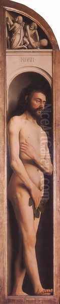 The Ghent Altarpiece Adam; Cain and Abel Oil Painting by Jan Van Eyck