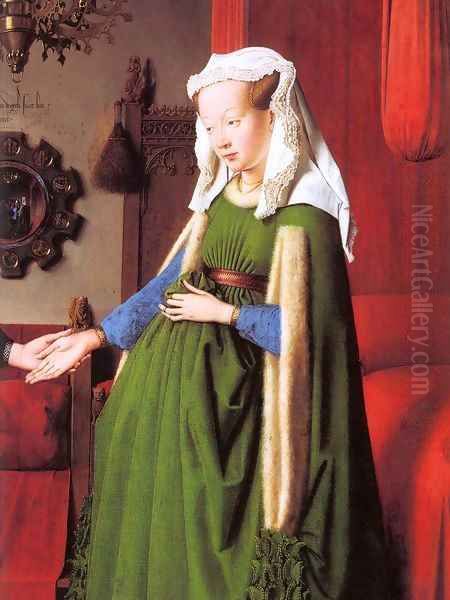 Portrait of Giovanni Arnolfini and his Wife (detail) Oil Painting by Jan Van Eyck