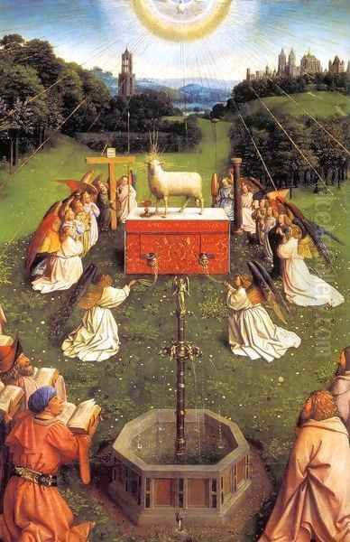 The Ghent Altarpiece Adoration of the Lamb (detail) 3 Oil Painting by Jan Van Eyck