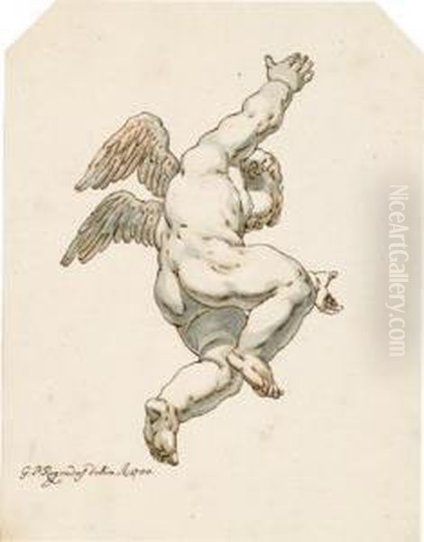 A Study Of A Winged Putto Oil Painting by Georg Philipp I Rugendas