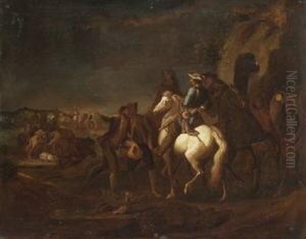 Aufbruch Aus Dem Lager. Oil Painting by Georg Philipp I Rugendas