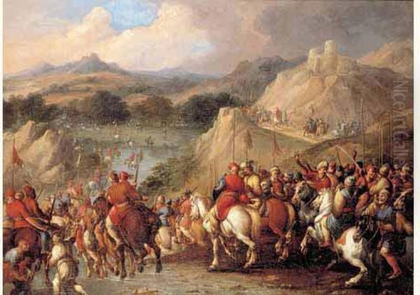 Charge Turque Oil Painting by Georg Philipp I Rugendas