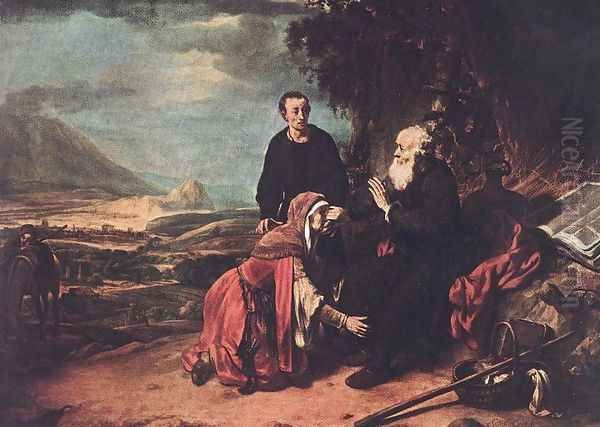 Prophet Eliseus and the Woman of Sunem 1664 Oil Painting by Gerbrand Van Den Eeckhout