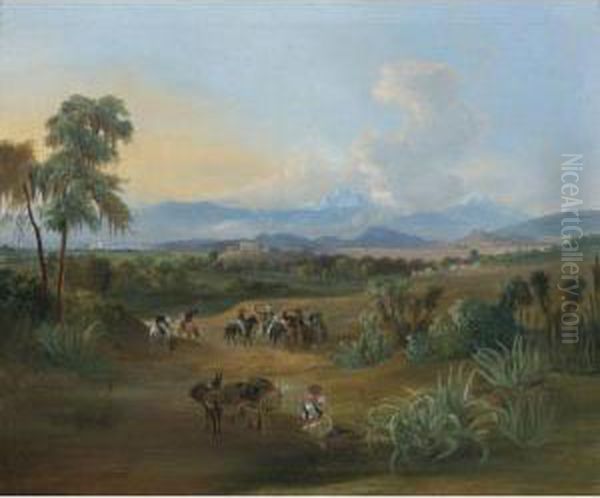 Vista Del Valle De Mexico Oil Painting by Johann Moritz Rugendas