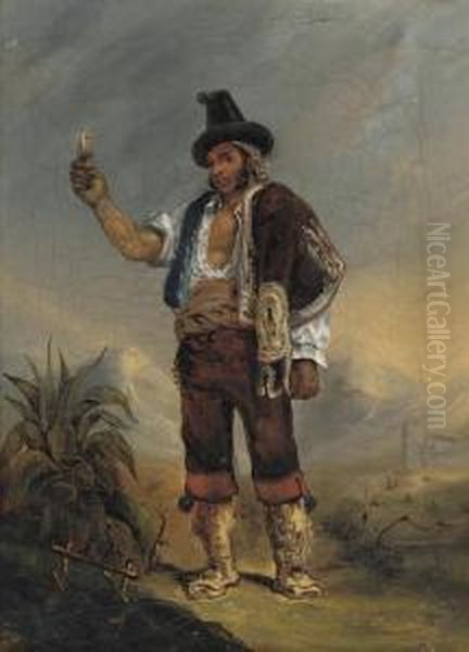 A Gaucho Oil Painting by Johann Moritz Rugendas